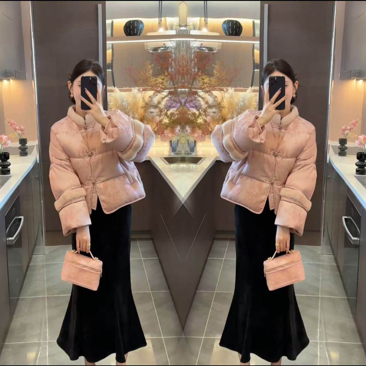 新中式立领盘扣羽绒棉服女冬季新款保暖外套高级感棉袄高腰半身裙,女装/女士精品,上衣,淘宝优惠券,粉丝福利购,淘宝优惠卷