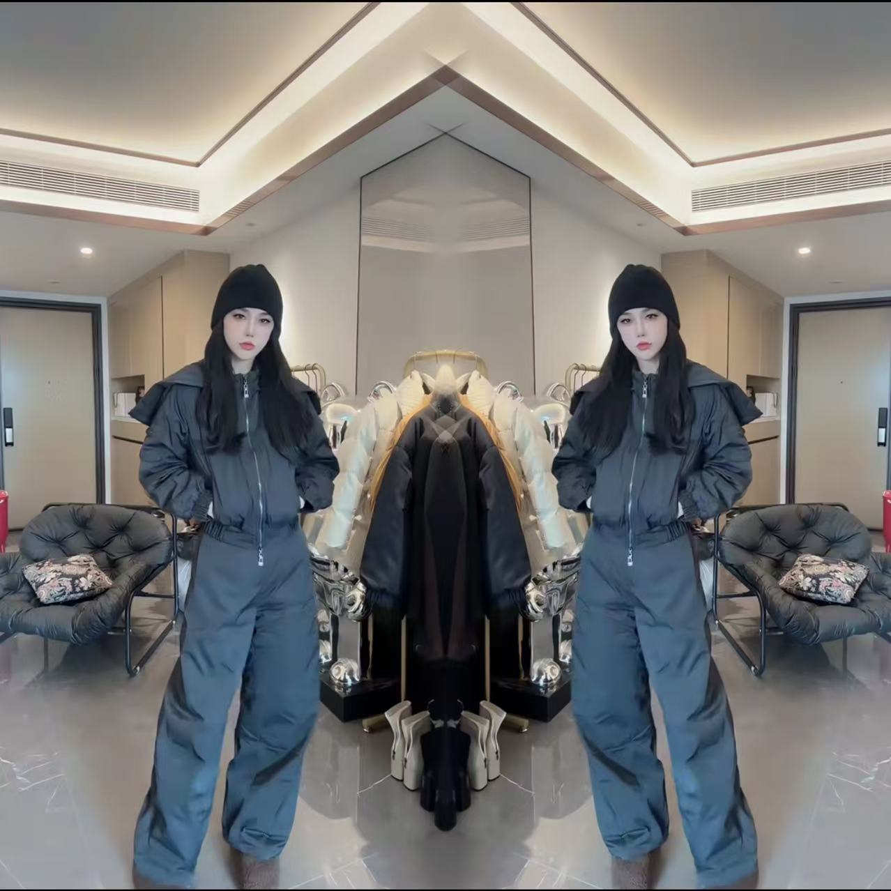 2025冬季休闲高级感棉服两件套