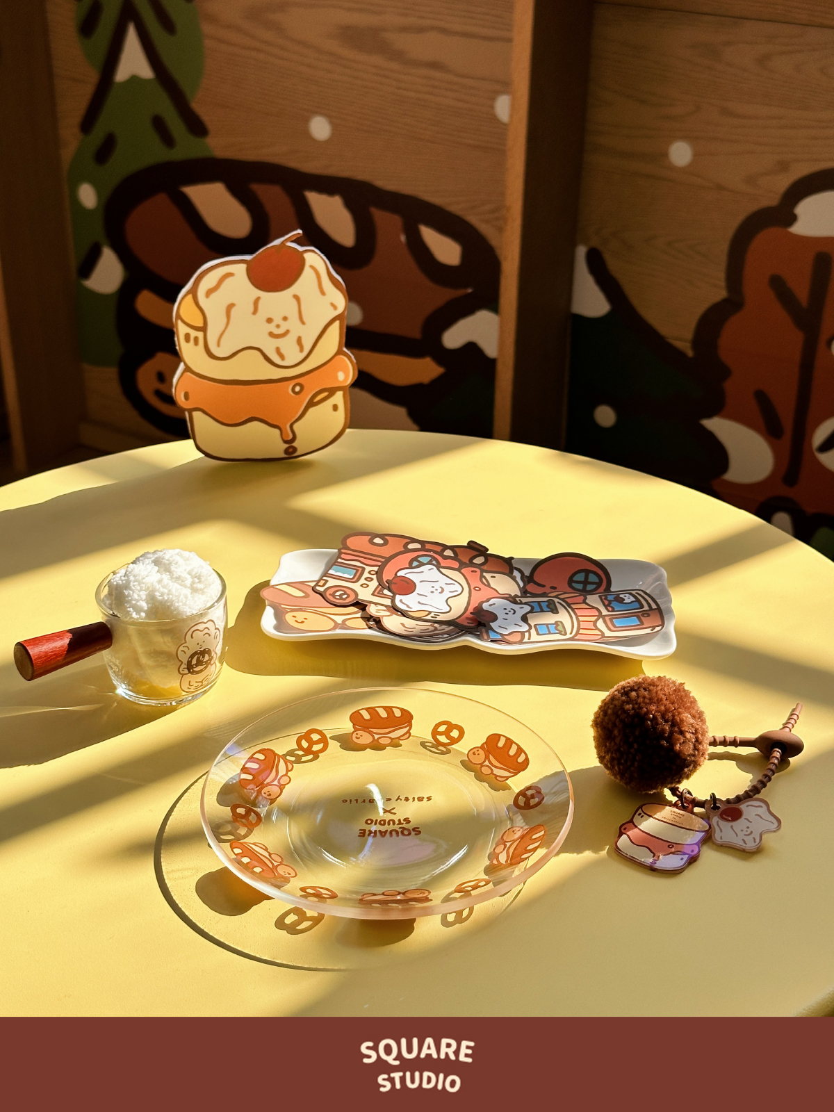 平方studio联名舒芙蕾毛绒手拿包