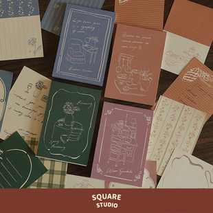 【平方Studio】四重奏便签本 原创手绘法式插画手帐素材装饰m5