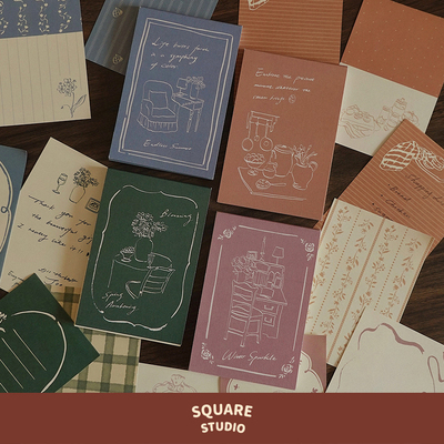 【平方Studio】四重奏便签本 原创手绘法式插画手帐素材装饰m5