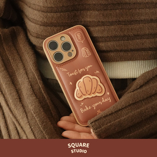【平方Studio】Bakery充棉手机壳 原创面包立体创意皮质苹果iPhone保护套