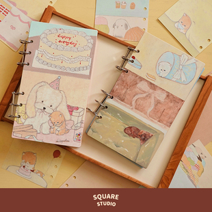 【平方Studio】皮革联名a6per手帐本 活页纸内页替芯可爱素材贴纸