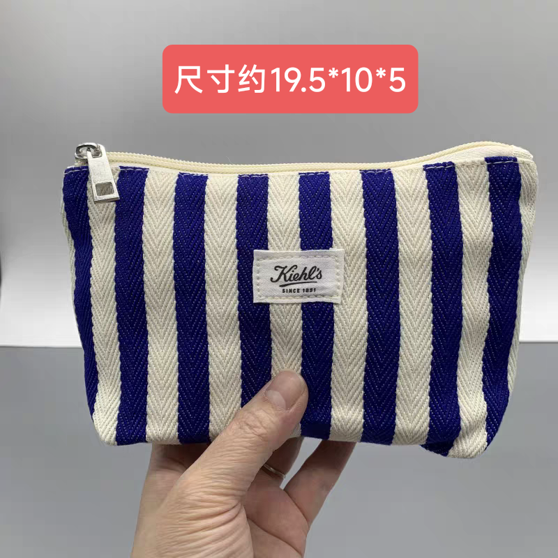 包邮！科颜氏稀有款蓝白条纹化妆包简约便携手拿包收纳整理包,箱包皮具/热销女包/男包,手拿包,淘宝优惠券,粉丝福利购,淘宝优惠卷
