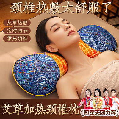 艾草颈椎枕头官方旗舰店正品护颈椎助睡眠专用电加热敷热疗艾灸枕