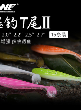 EWE美夏爆钓T尾二代软饵软虫路亚饵黑坑鳜鱼鲈鱼翘嘴黑鱼专杀假饵