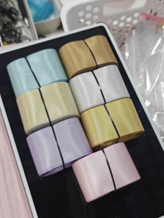 金银纬带2.2cm丝带蝴蝶结痛包diy材料吧唧托丝带痛板材料应援