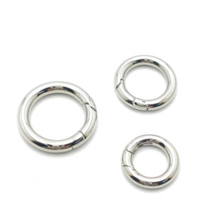 不锈钢弹簧扣钥匙扣金属抛光圆环扣开口车钥匙环家用箱包饰品配件