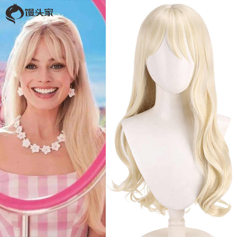 馒头家 cos假发 电影Barbie 芭比cos假发 芭比浅金色 微卷假发