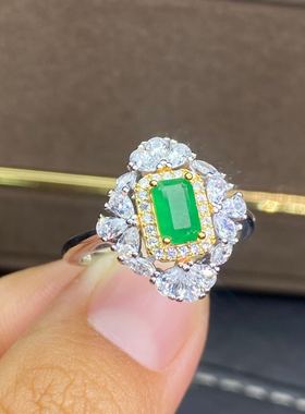 天然哥伦比亚祖母绿戒指镶嵌