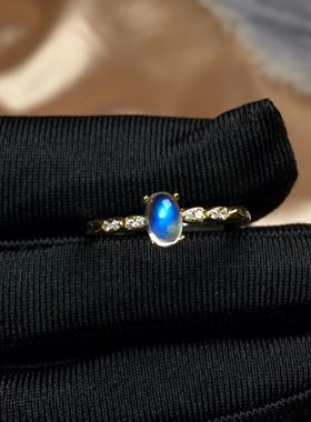 925银主石白金电镀戒指