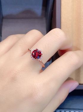 新款特惠天然莫桑比克石榴石戒指