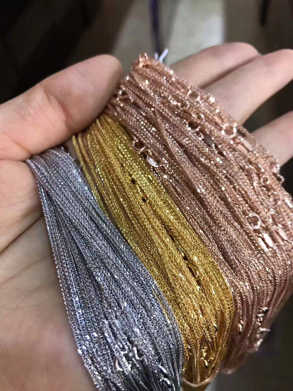 同款银项链 肖邦项链 925银肖邦链18寸 三色50 60厘米70厘米加长