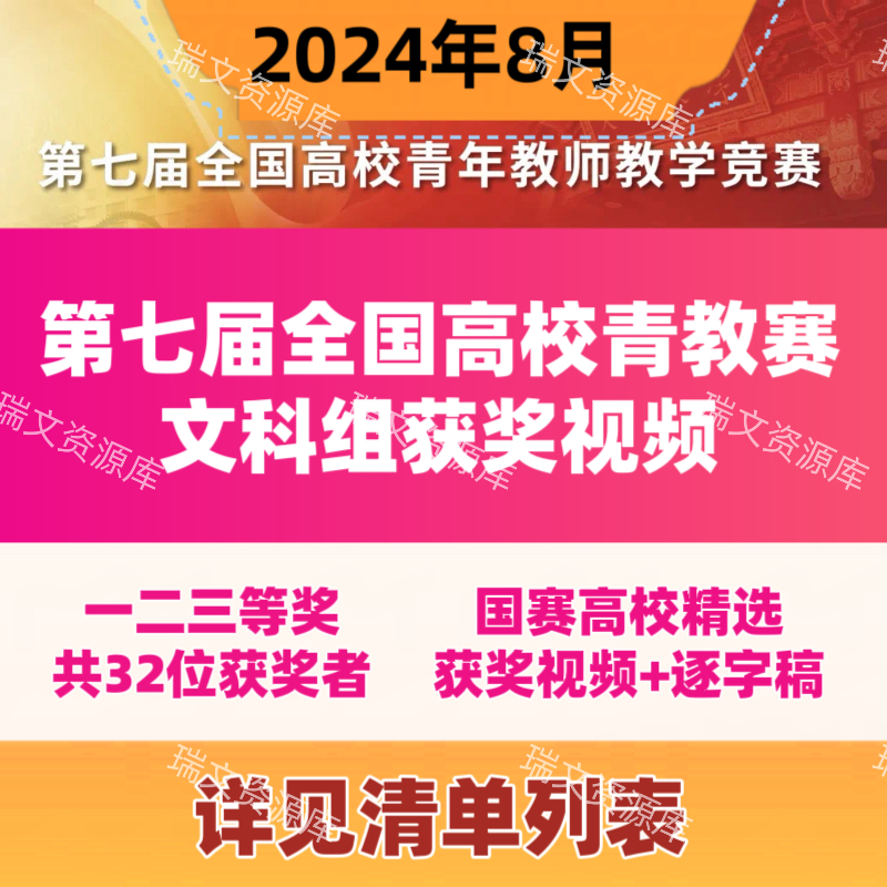 2024年第七届全国高校青教赛教师教学竞赛文科组决赛实录获奖视频
