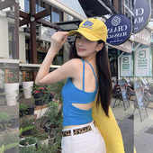 八折 00PM 汤圆不圆 新品 早春焕新 蓝色吊带背心美背一体