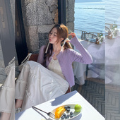 紫色针织开衫 00PM早春焕新 汤圆不圆 八折 新品 女毛衣外套