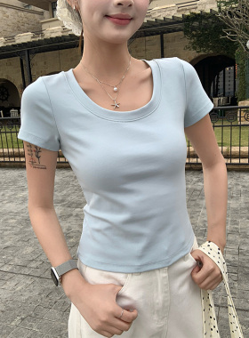 汤圆不圆3/18 AM 00:00 超级88 新品八折 蓝色短袖t恤女夏季