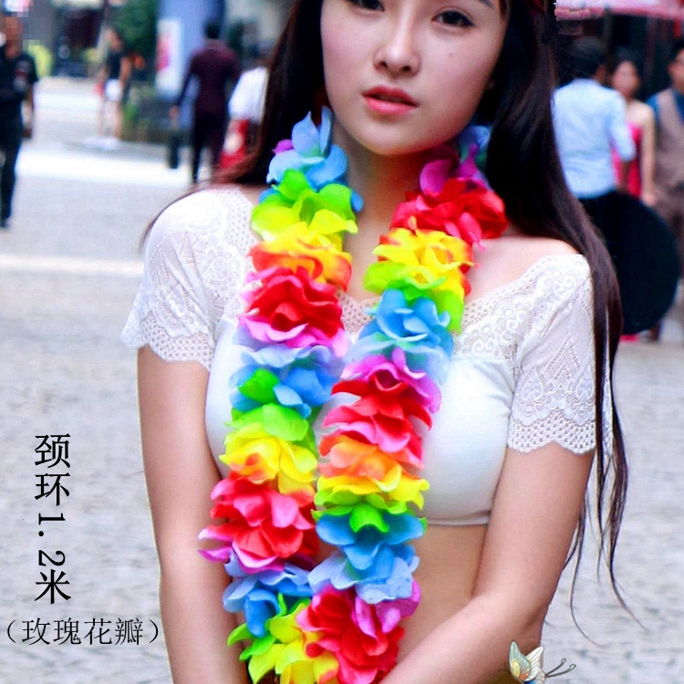 加密硬花場花環(huán)酒吧夏威夷花環(huán)脖環(huán)胸環(huán)頸環(huán)脖環(huán)彩色頌獎(jiǎng)典禮晚會