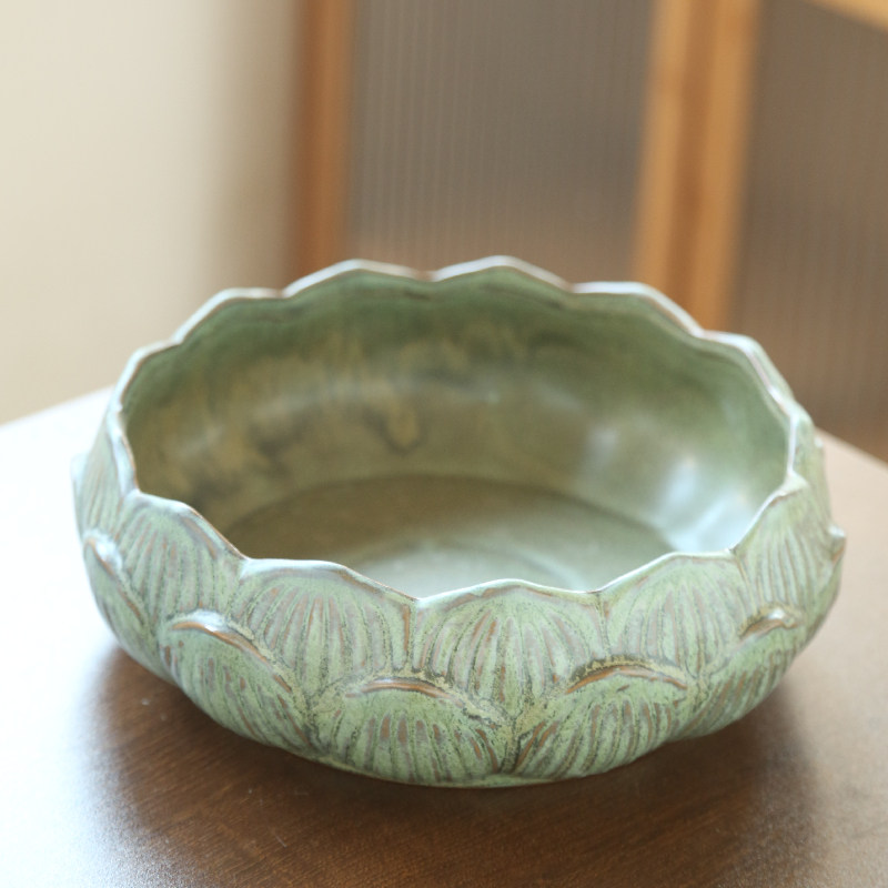 大号无孔碗莲荷花水培铜钱草水仙绿萝花盆陶瓷盆创意水养专用容器