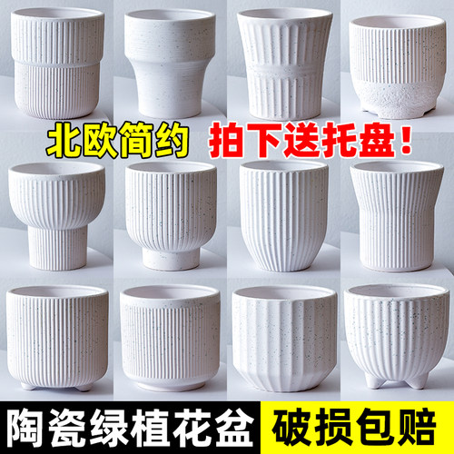 花盆陶瓷花盆大口径陶瓷花盆大号花盆轻奢高级感蝴蝶兰绿植花盆