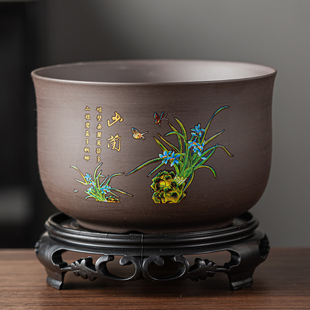 文竹花盆吊兰蝴蝶兰君子兰兰花专用花盆蕨类绿植盆景紫砂陶瓷花盆