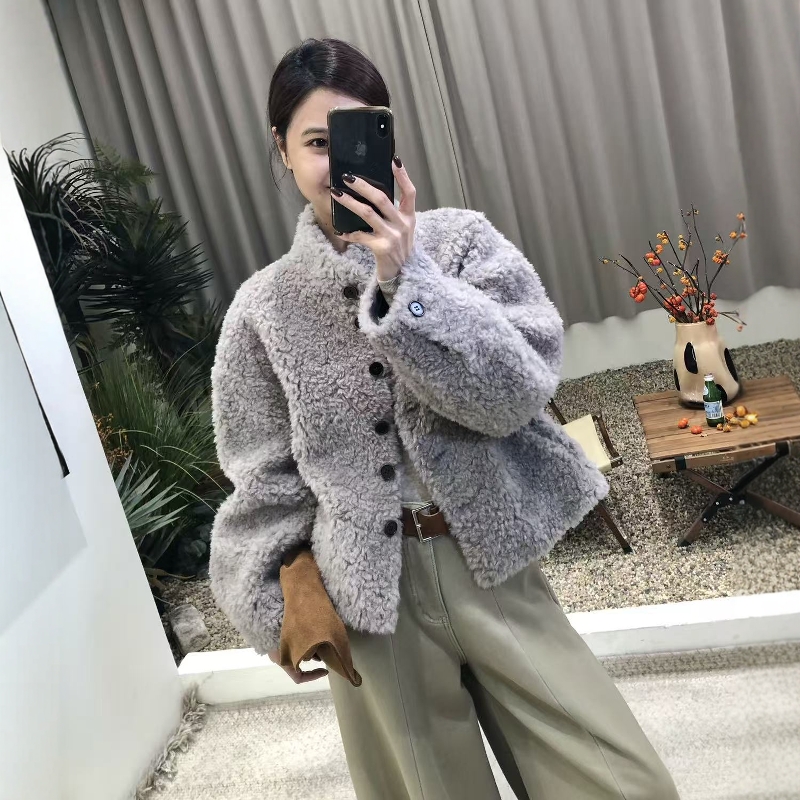 2025冬新款韩系绵羊毛皮草外套羊羔毛一体羊剪绒澳洲皮毛短款女装