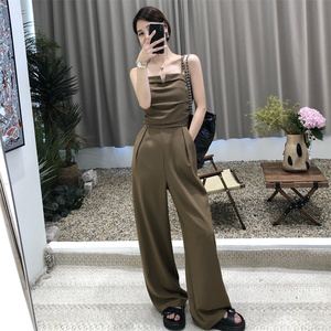 2023夏季韩版露背高腰薄款吊带连体裤女小个子显瘦休闲辣妹阔腿裤