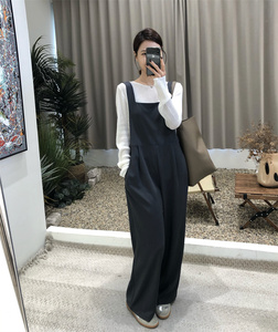 2024春季韩版减龄休闲百搭背带裤女可调节率性显瘦阔腿连体裤
