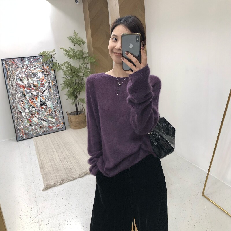 羊毛无缝一体套头毛衣女2026秋季新款圆领慵懒气质打底针织衫上衣