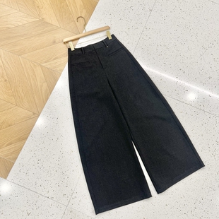 阔腿裤 2026春夏新款 女高级感垂感直筒宽松显瘦窄版 裤 子 深灰色西装