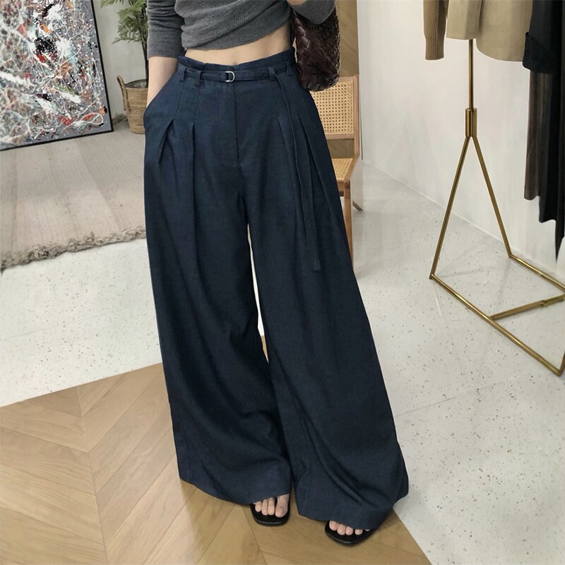 老钱风高垂感西装裤女2026春季宽松显瘦休闲阔腿裤宽松垂坠感长裤