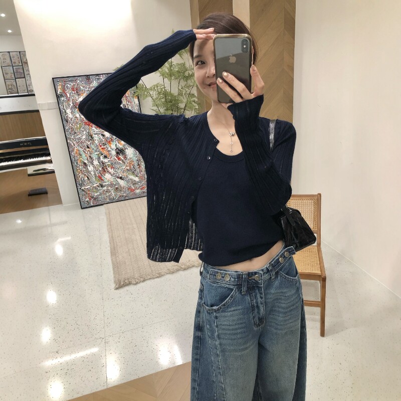 2026秋季糯感绵羊毛针织防晒亲肤开衫女百搭设计轻薄显瘦长袖上衣