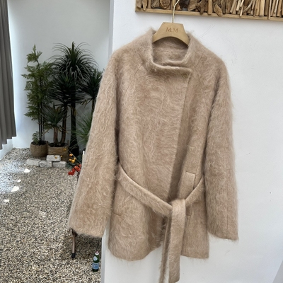 2025年秋冬新款韩版高端立领双面羊毛大衣女短款小个子羊毛呢外套