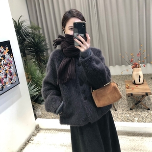 2025年秋冬新款 上衣 小香风毛毛外套女100%绵羊毛皮毛一体宽松爆款