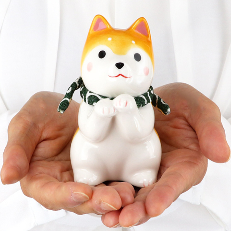 日本进口药师窑柴犬摆件招福礼物