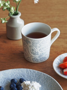 现货秒发日本下午茶Afternoon Tea办公杯马克杯花花兔子手工杯