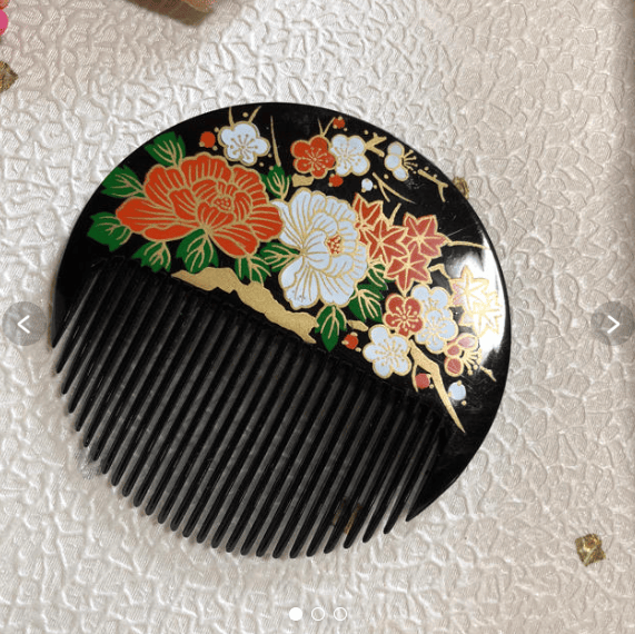 日本漆器舞扇子随身小梳子