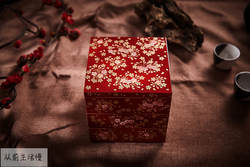 日本制山中漆器 三重 樱花首饰盒3层收纳盒 新婚嫁妆盒 结婚礼物