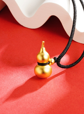 久不掉色越南沙金葫芦项链新中式韦雪同款男女情侣链子黄铜仿真