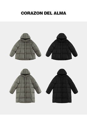 【颂冬】奢暖升级 经典款保暖白鹅绒加厚中/长款连帽羽绒服-7190