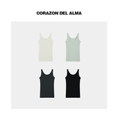 7235 超弹螺纹棉基础百搭显瘦遮副乳U领时髦叠穿工字背心 轻氧