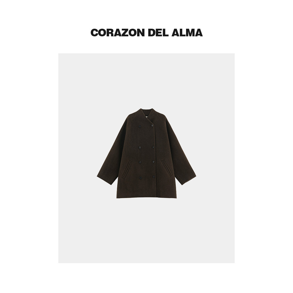 亲肤立绒双排扣双面呢大衣