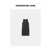 W13 慵懒老钱风超细羊毛V领加厚毛呢背心连衣裙 东篱 限量私服