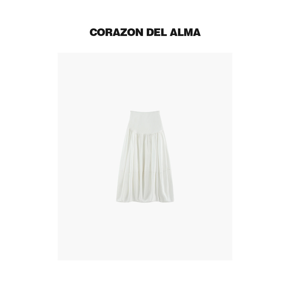 不规则立体造型高腰花苞裙半身裙