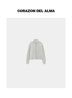 【坤仑】复古老钱风排扣羊毛牦牛绒蓬松感多穿翻领毛针织开衫-E57