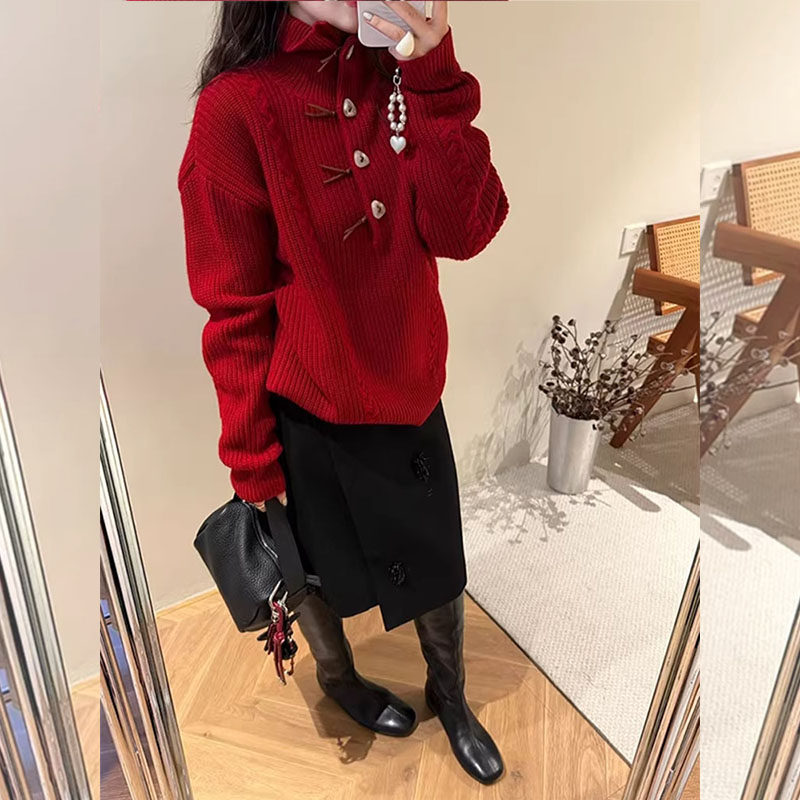 新年穿搭超火一整套2026春季红色高领毛衣重工烫钻半身裙两件套女,女装/女士精品,大码套装,淘宝优惠券,粉丝福利购,淘宝优惠卷