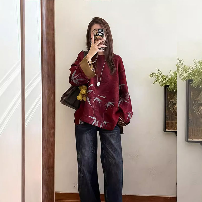酒红色新中式轻奢国风禅意上衣2026早春高级感精致唐装衬衫外套女