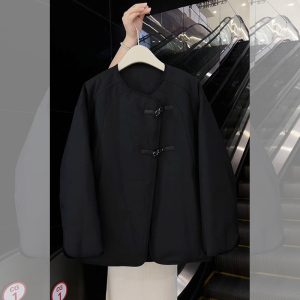 新中式国风黑色宽松轻薄棉衣棉服女冬季复古高级感超好看夹棉外套