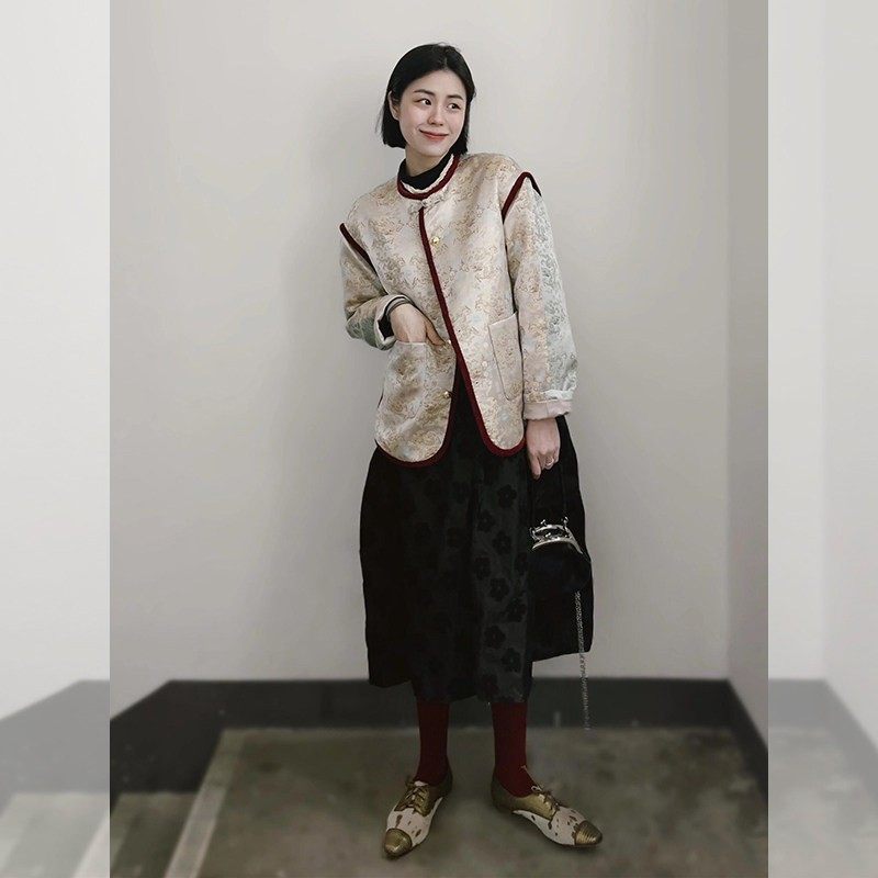 新中式唐装复古高级感提花外套2026春季小个子时尚国风高端上衣女
