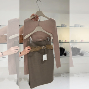 早秋穿搭套装 女盐系轻熟小香风针织上衣包臀半身裙两件套 2025新款